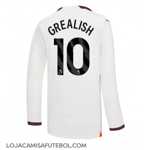 Camisa de Futebol Manchester City Jack Grealish #10 Equipamento Secundário 2023-24 Manga Comprida
